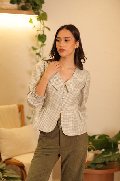 Blusa Emma Vichy_Olivo