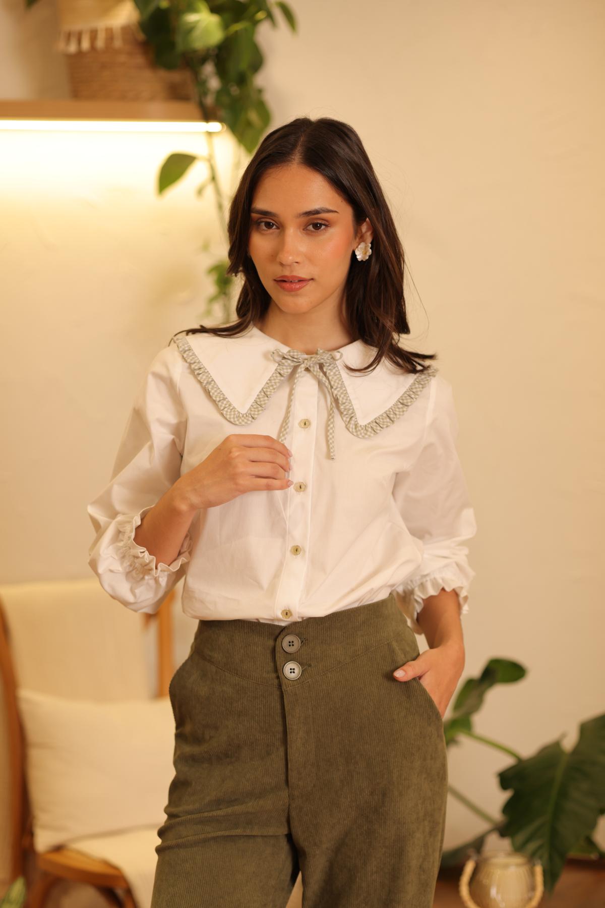 Blusa Dalia Vichy_Olivo - PRE VENTA