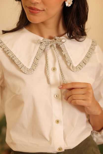 Blusa Dalia Vichy_Olivo - PRE VENTA