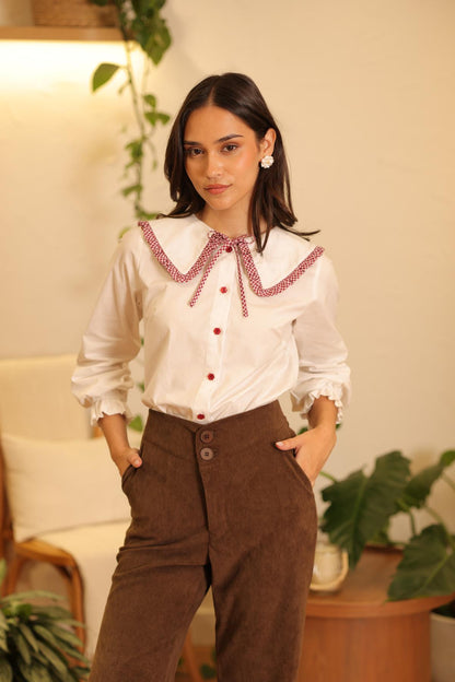 Blusa Dalia Vichy_Burgundy - PRE VENTA