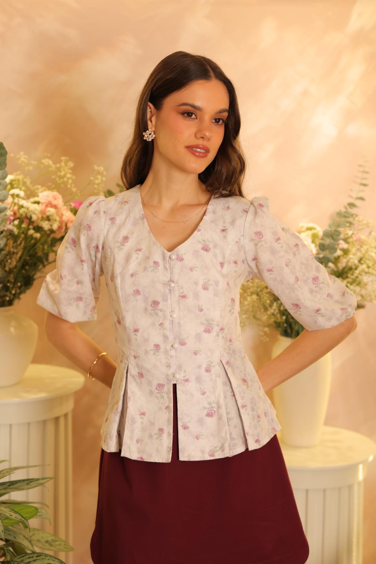 Blusa Jazmine Malva Floral