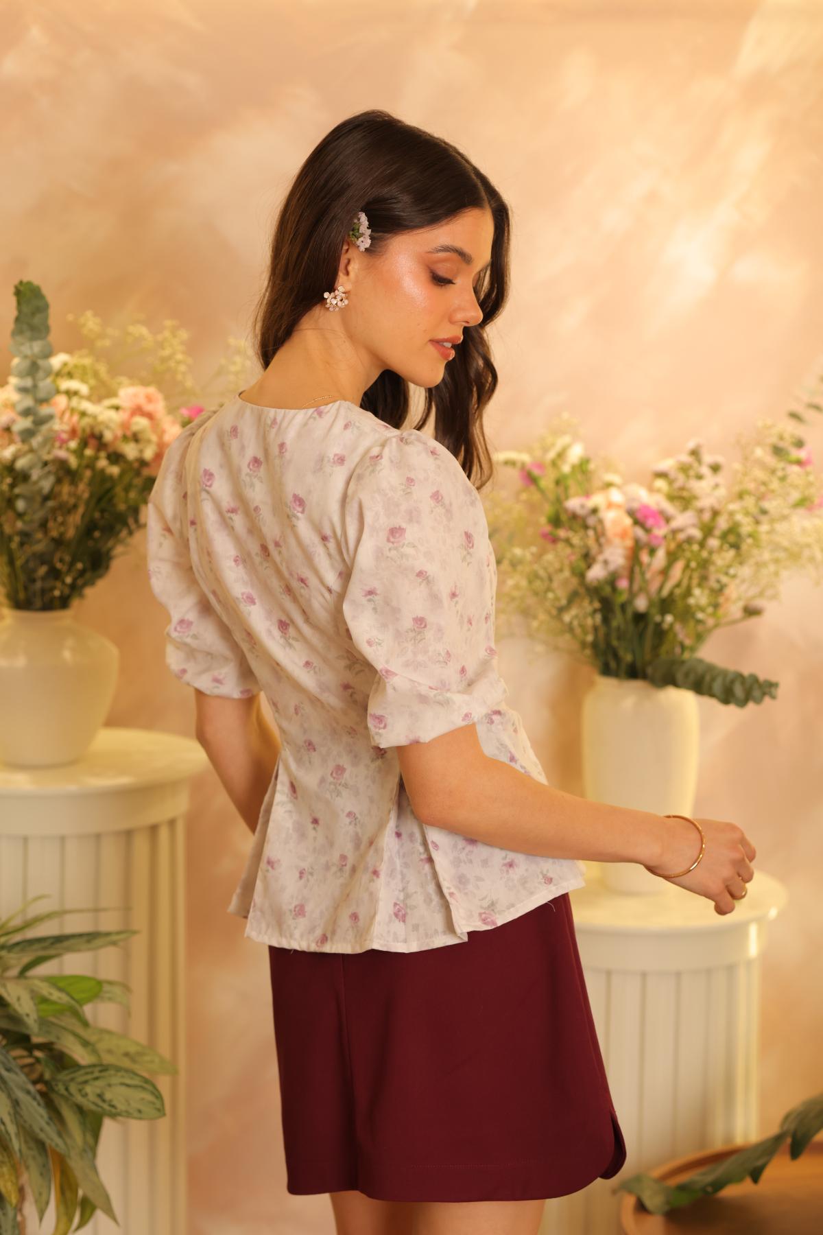 Blusa Jazmine Malva Floral