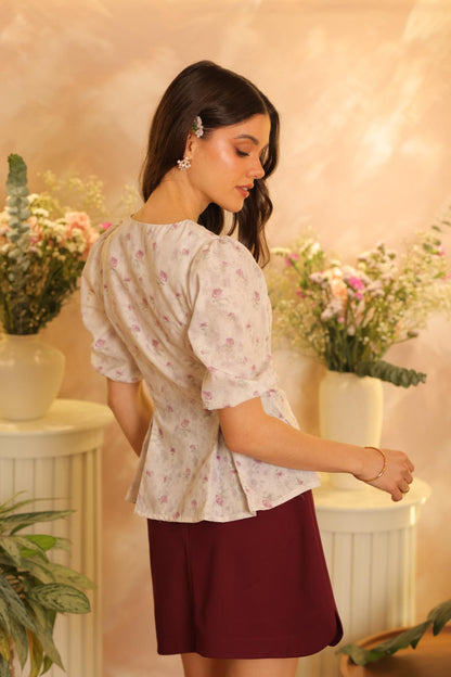Blusa Jazmine Malva Floral