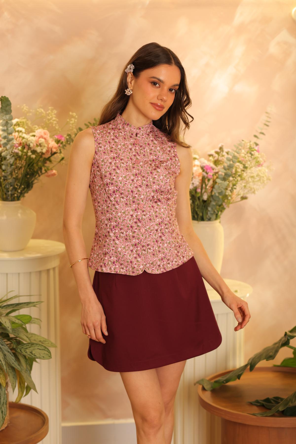 Chaleco Rose Rosa Floral