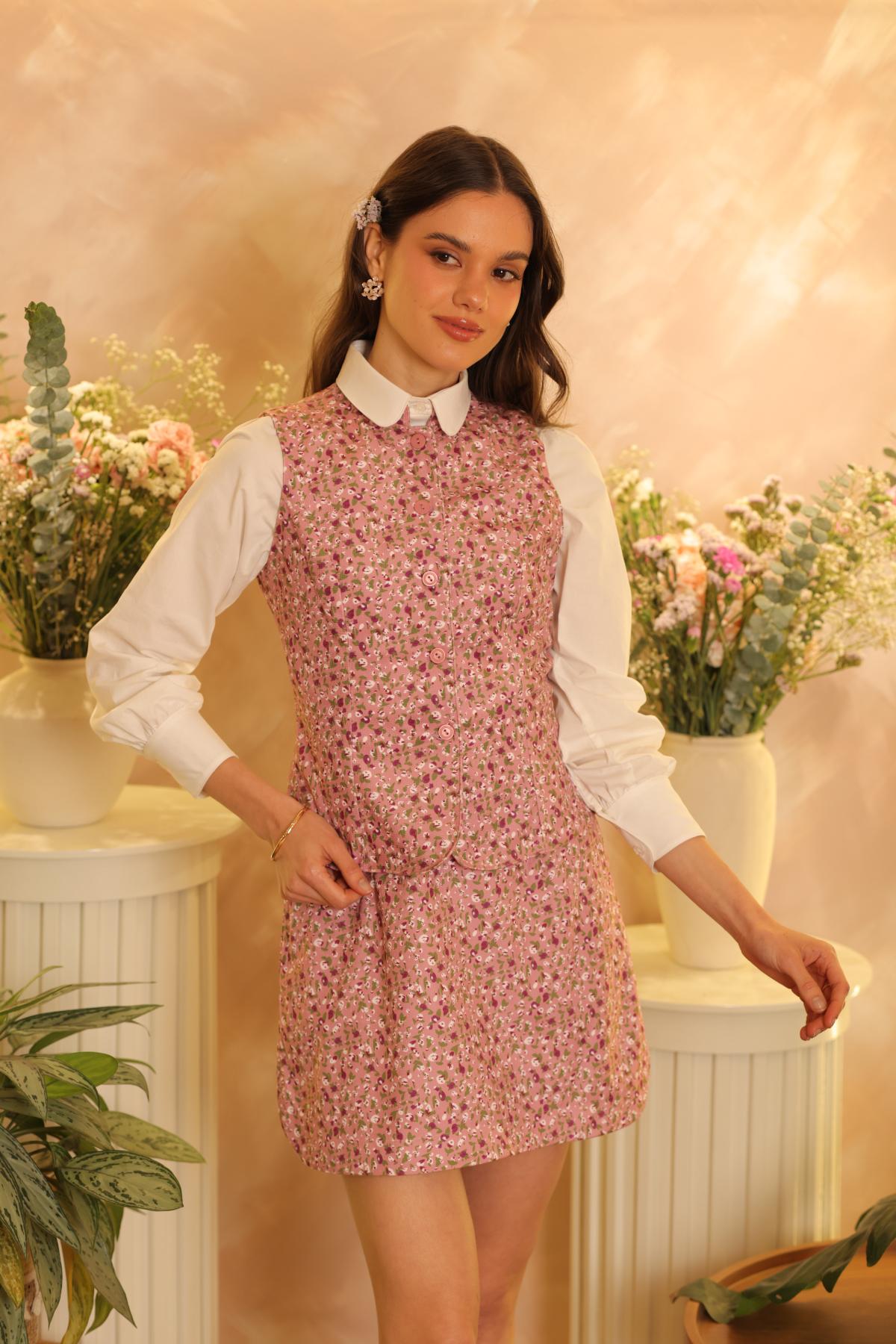 Chaleco Rose Rosa Floral