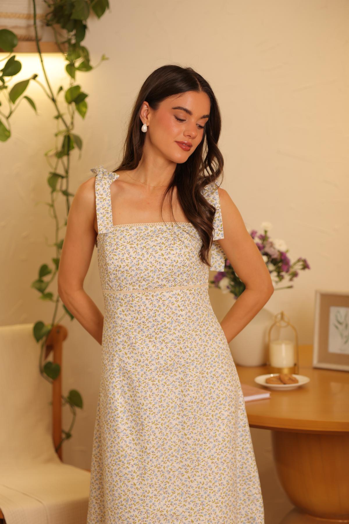 Vestido Gemma Celeste Floral