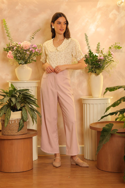 Blusa Daysi Flores Rosa