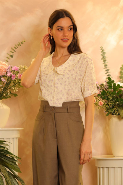 Blusa Daysi Flores Lila