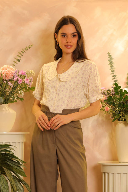 Blusa Daysi Flores Lila