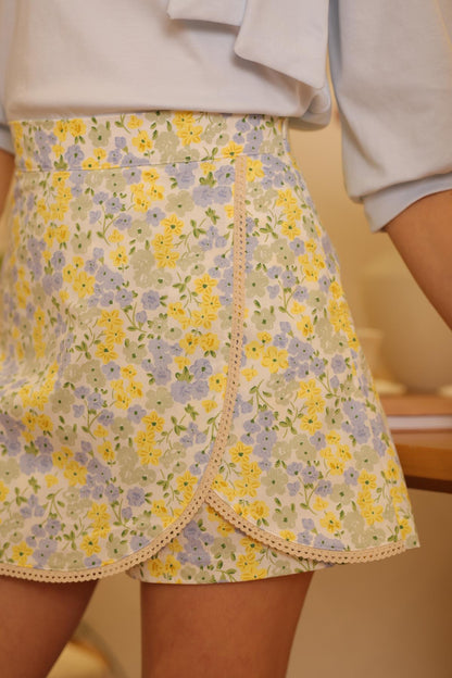 Falda Short Sandy Celeste Floral
