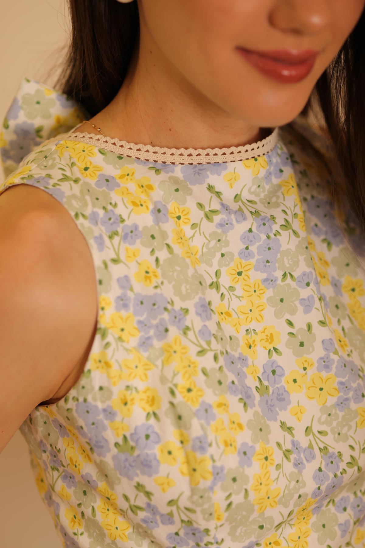 Vestido Petite Amarillo   Floral