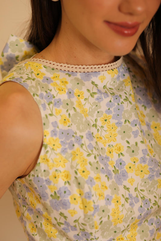 Vestido Petite Amarillo   Floral