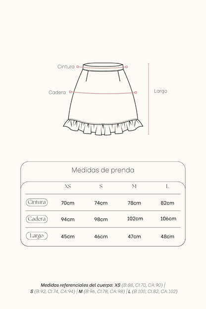 Falda_Short Camila Flores_Perla