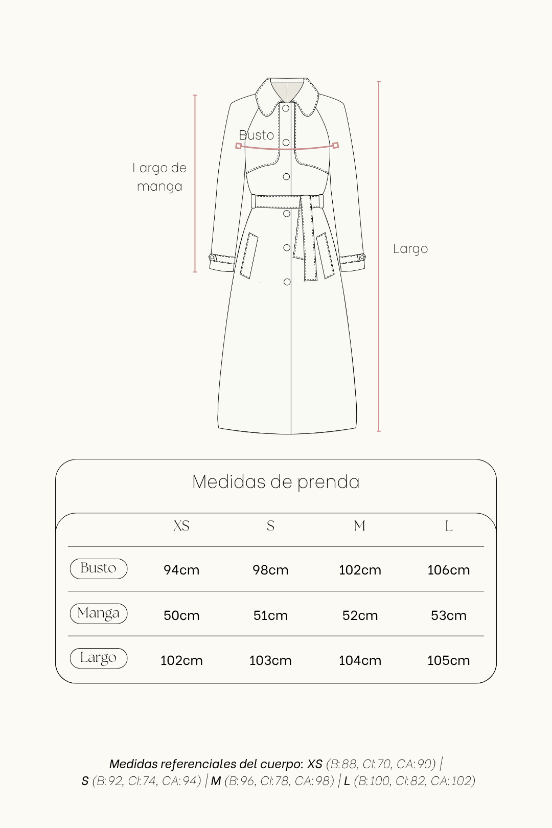 Gabardina Memories Acero