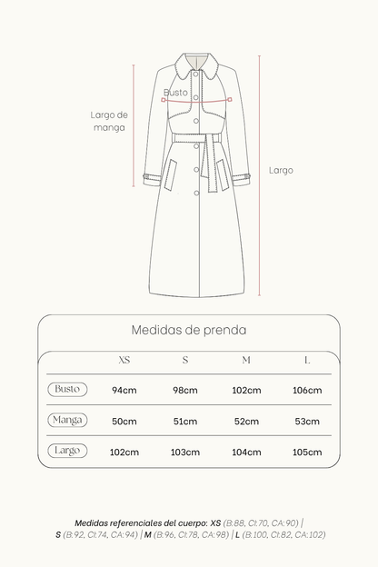 Gabardina Memories Acero