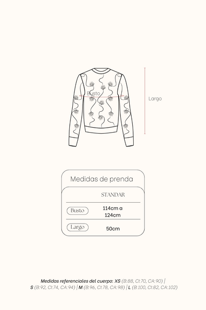 Sweater Flor Rosa